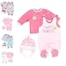 Baby Sweets® 3er Baby Set mit Strampler, Baby Langarmshirt & Babymütze für Mädchen in Rosa / Baby Kleidung Set im Motiv Sweet Princess für Neugeborene & Kleinkinder Größe: 1 Monat (56)