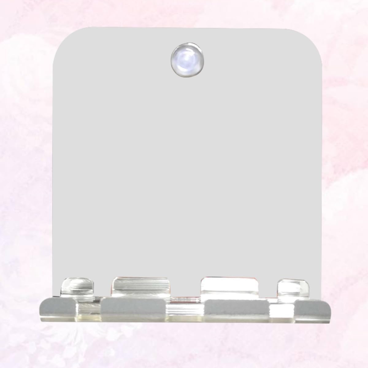 Fog-Free Unbreakable Square Bathroom Mirror with Razor and Toothbrush Holder, Portable Silver Shower Shaving Cosmetic Mirror for Home and Travel