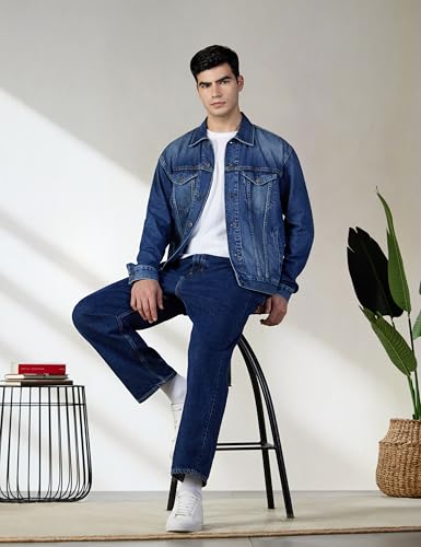 Image of American Eagle Men Blue Denim Trucker Jacket