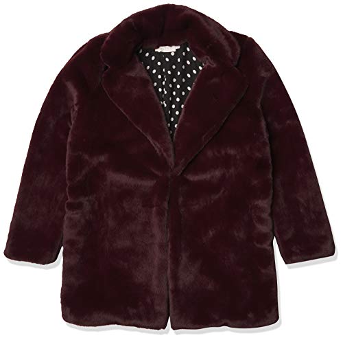 ASTR the label Women's Soft Collared Faux Fur Long Coat, Plum, l