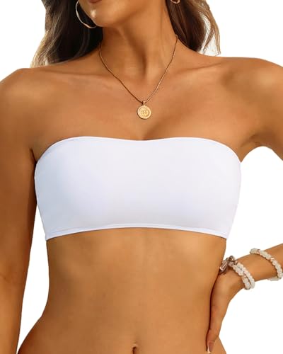 Image of Aqua Eve Women Strapless Bikini Top Only Bandeau Swim Top Tube Top Swimsuit