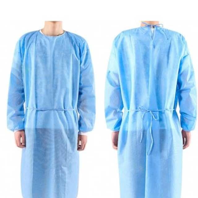 Bata sanitaria azul con registro sanitario. Polipropileno 20g. Talla Única XL. Caja de 100 unidades