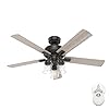 Hunter fan 52 inch traditional noble bronze finish indoor ceiling fan with led light kit and remote control renewed  urban country home decor