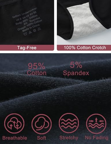 Image of Cotton Hipster Panties for Women Mid Rise Underwear Full Coverage Soft Ladies Underwear Pack