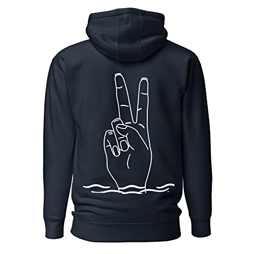 Pull à capuche unisexe matériau doux et confortable coton bleu XL