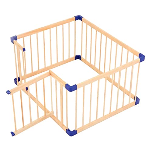 Jolan Baby Playpen Wooden, Easy to Install and Remove Baby Fence, Toddler Safety Playpen with Door, Indoor Outdoor Kids Activity Center Fence, 61cm High, Durable/Breathable,140×200cm