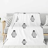 Hingor Manta con estampado de pingüino gris para todas las estaciones, manta de forro polar ultrasuave y cálida para el hogar, cama, sofá, silla, viajes al aire libre, camping (80 x 60 pulgadas)