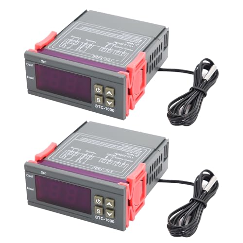 AYWHP 2 PCS 110 V-220 V Thermostat Fahrenheit/Celsius Régulateur de température numérique Thermostat Chauffage/Refroidissement Mode Électronique Affichage...