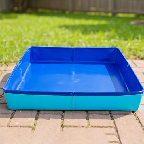 Hundepool Klein,Faltbares Hundebad,Faltbarer Planschbecken,Schwimmbecken Für Hunde, Planschbecken Für Haustiere, Faltbarer Hundepool Hundebad, Für Kleine Hunde Katze, 50x50x10 cm (Blau)