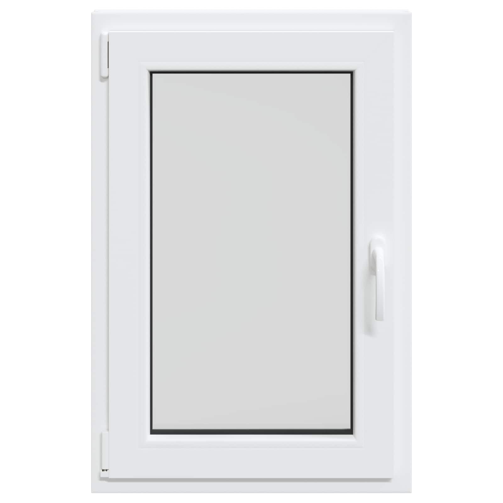 vidaXL Ventana de sótano RISOR 60 x 80 cm PVC y Vidrio Blanco, Sótano, Aislante Térmico Moderno y Duradero para Ventanas Eficientes, Accesorios de Vidrio PVC Aislantes