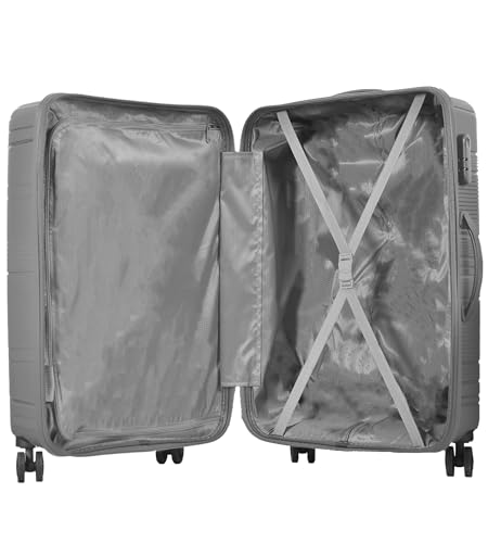 Image of VIP Aristocrat Phantom 3 Pc Set Cabin 55cm(Small) Check-in 65cm(Medium) Check-in 75cm(Large) 4W Trolley Bags for Travel Luggage, Lightweight Bag |3 Years Warranty (Silver)