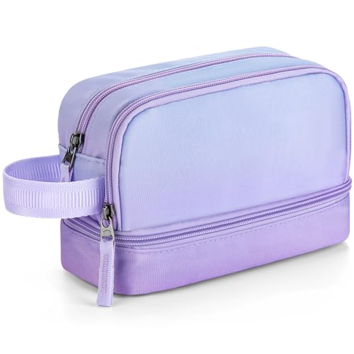 Choco Mocha Estojo Roxo Para Meninas, Bolsa Macia Com Zíper Adolescentes, Lápis 3 Compartimentos, Cm2083-4