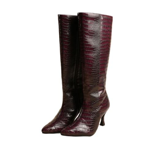 Theater Women Sabrina Winter Knee-High Boots | Vegan Leather Croc...