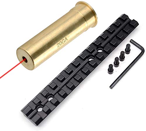 Combo of 2-20 Gauge Laser Bore Sighter Boresight Hunting with Mossberg 500/590 Series Tactical Shotgun Picatinny Rail Mount with Hardware (Combo of 2 - Boresighter & Rail Mount)