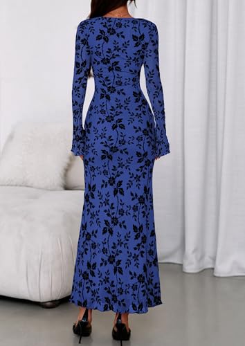 Image of PRETTYGARDEN Women's Floral Bodycon Maxi Dress Wedding Guest Dresses