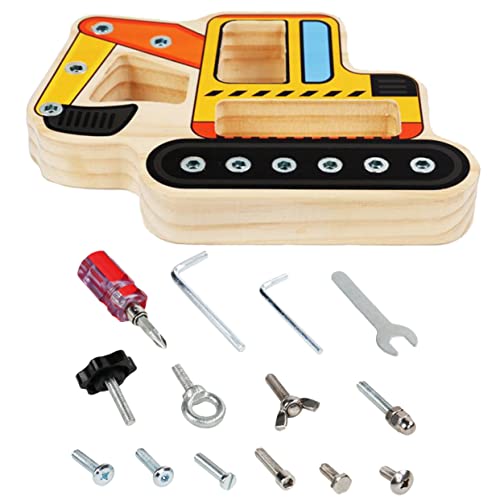 Kisangel Wooden Screwdriver Toy Set Kids Mechanic Repair Set Sensory Bins for Toddlers 1-3 Preschool Toys