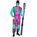 W WIDMANN MILANO Party Fashion - Kostüm Skianzug für Damen und Herren, Overall mit Gürtel, Retro Design für Karneval & Apres Ski Party