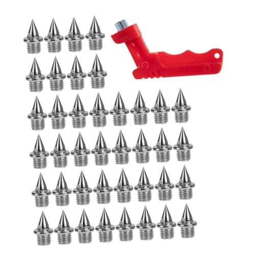 Generic 1 Set Shoe Spikes 1/4 Inch Spikes Replaceable Shoe Spike Anti- Skid Studs Track Spikes Trail Running Shoes Spikes for Track Shoes Flame Balloons Short Nail Hard Steel Golf Shoes, 1.4x0.5cm