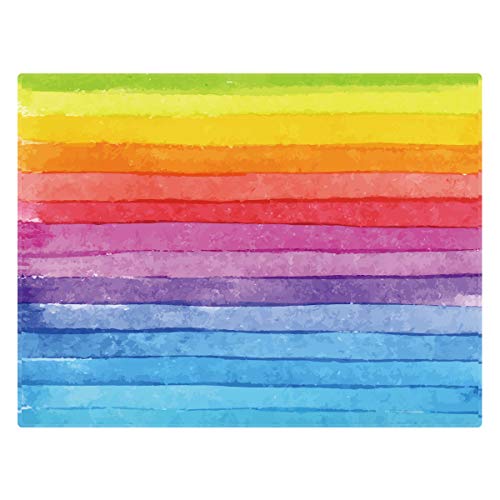 QH Rainbow Theme Microfiber Area Rug #TOP27