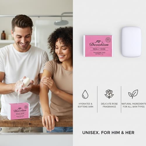 Image of Devotion | REALLY ROSE Natural Bath Soap | Pack of 6 | 75g | Natural, Moisturizing & Nourishing for Soft Skin