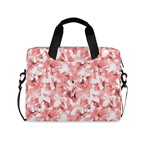 Sacoche ordinateur 15,6 pouces fleurs exotiques rose avec bandoulière