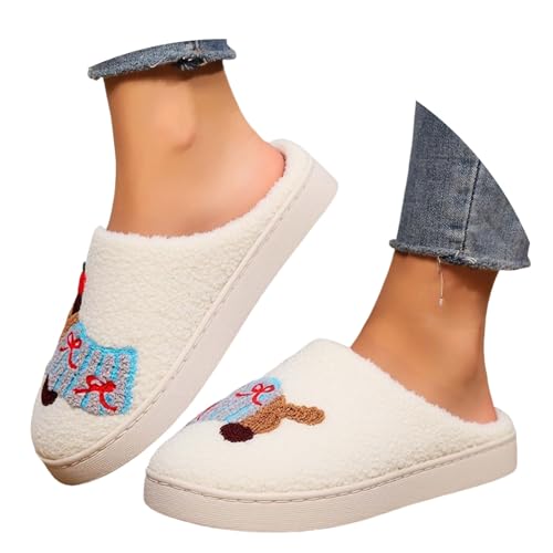 Hausschuhe Damen Plüsch Winter, Warme NiedlicheTier Dackel Pantoffeln Lustige Weihnachten Slipper Hauspantoffeln Frauen Bequeme Slippers Unisex Pantoffeln FüR Das Schlafzimmer