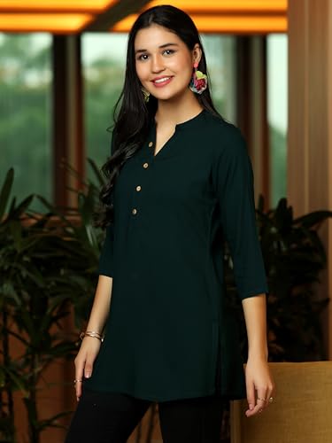 Image of Libas Womens Solid Viscose Straight Kurti for Women Suit