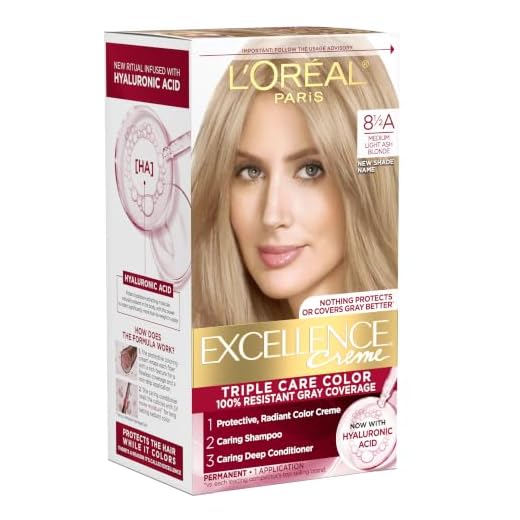 L'Oreal Paris Excellence Creme Permanent Triple Care Hair Color, 8.5A Champagne Blonde, Gray Coverage For Up to 8 Weeks, All Hair Types, Pack of 1