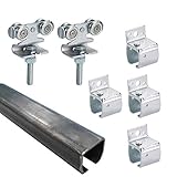 Torgewicht bis 80kg BAUER - Laufwerk-Set 3m 1 flüglig, 80kg Wandbefestigung  Schiebetor Laufwerk Hallentor Rolltor