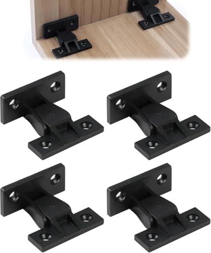 4 Pairs Panel Fixings,Push in Panel Clips Kitchen Press Fit Plinth Fasteners ABS Quick Push Fittings Hidden Furniture Bath Panel fixings Clips Board Connector for Cabinets Wardrobe Bed Table
