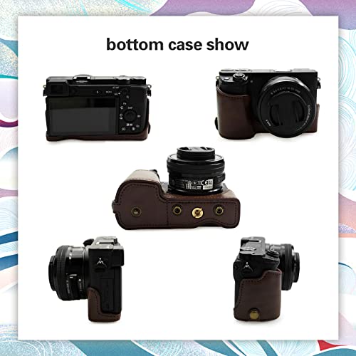 Funda de cuero PU para cámara Sony A6400, color café miniatura 6
