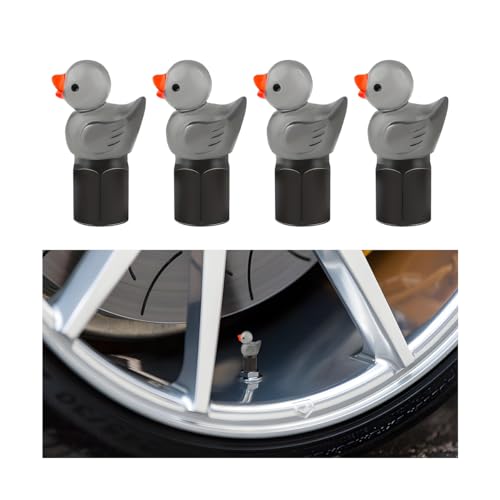 BESULEN Cute Duck Car Tire Valve Stem Cap, 4PCS Waterproof