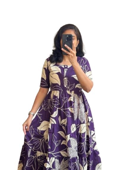 Image of NEW4U Women Printed Rayon Anarkali Kurta for Girls Regular Wear Long Kurti Gown