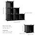 Homfa Cube Storage Organizer, 6 Cubes DIY Plastic Modular Closet Cabinet Storage Organizer, Living Room Office Bookcases Shelves for Books, Cloths, Toys, Shoes, Arts, Black