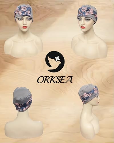 Image of Chemo Headwear for Women Knot Beanies with Stretch Elastic Turbans Soft Cancer Hats Head Coverings Scarf Headwraps