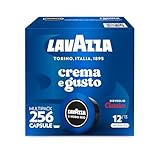 Lavazza, A Modo Mio Crema e Gusto Classico, 256 Capsule Caffè, per un Espresso con Note di Cioccolato e Frutta Secca, Arabica e Robusta, Intensità 12/13, Tostatura Media, 16 Confezioni da 16 Capsule