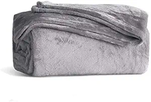 KMUSET Fleece Blanket Grey Queen Size Lightweight Cozy Plush Microfiber Solid Blanket Factory Shop