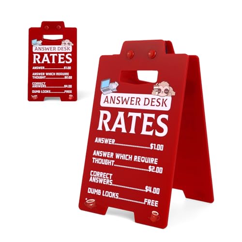 Segnaletica per Tariffe di Answer Desk, 15,8x9,7cm Regali per Scrivania Ufficio Divertenti Acrilico Decorazione Divertente per Ufficio Cose Fantastiche per Colleghi (Stile Bradipo)