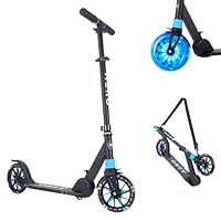 Aero Scooter for Kids 6-12 & Teens | Light Up Big Wheels & Shock Absorption | Boys Girls 2 Wheels Kick Scooter | Foldable & Height Adjustable, 176lbs Max