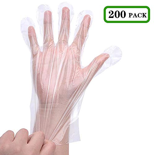 Zehhe Disposable Plastic Gloves, Multipurpose Cleaning Plastic Hand Gloves for Kitchen Cooking Cleaning Safety Food Handling Large