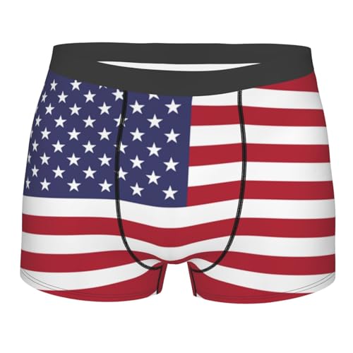 Kurze Herren Unterhosen Amerika-Flagge Boxershorts Boxer Personalisiert Herrenunterwäsche Atmungsaktiv Boxershorts Für Reisen Den Alltag Outdoor M