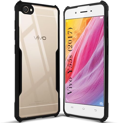 Image of Jkobi Back Case Cover for Vivo Y55s 2017 (Shockproof with Polycarbonate Clear Panel | Professional Black)