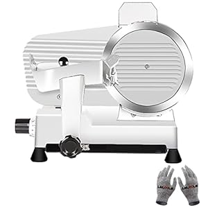 Meat Slicer 340WHome Use and for Commercial 10-inch Electric Food Slicer with Chromium-plated Steel Blade and Built-in Sharpening Stone Easy to Clean Adjustable Thickness Cuts Meat Bread and Cheese