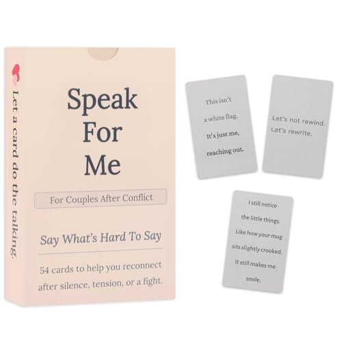 Conversation Cards for Couples Games - 54PCS Speak For Me Relationship Card Game for After Fights Conflict & Silence - Meaningful Couples Gifts | Anniversary | Wedding | Date Night Ideas to Reconnect