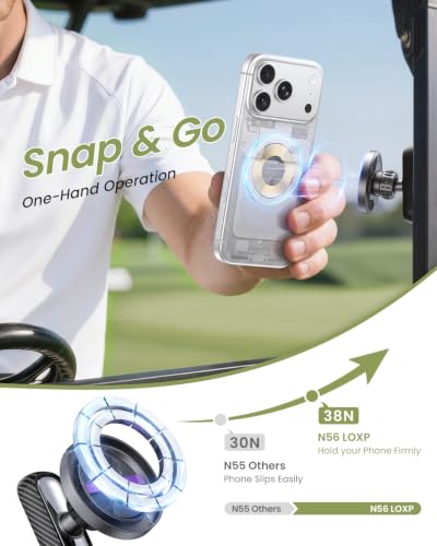LOXP 360° Rotating MagSafe-Compatible Magnetic Golf Cart Phone Mount - image 2