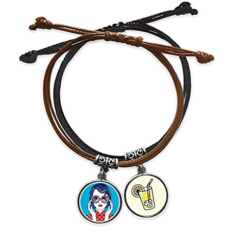 Culture chinoise femme lunettes bracelet en corde bleu pour vos sorties