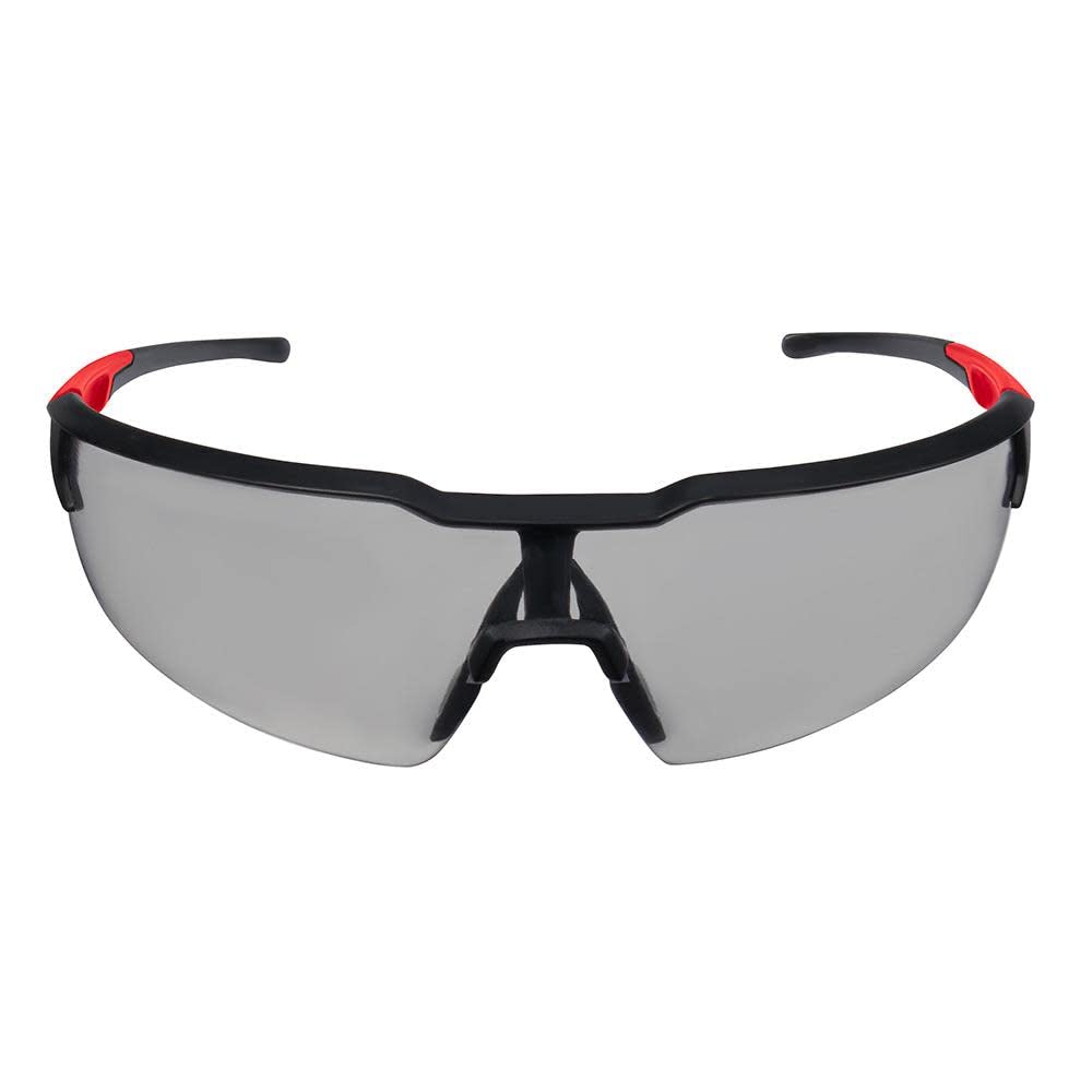 Milwaukee Red & Black Frame Safety Glasses with Gray Fog-Free Lenses