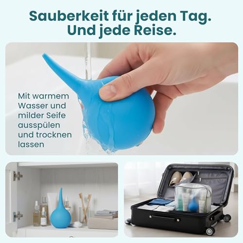 FUCHSI Ohrenreiniger Ohrenschmalz Entferner - Sicher & Einfach für Erwachsene Kinder & Babys I Wiederverwendbare Ohrenspülung Ohrendusche Ohrenreiniger Ohrenschmalz Entferner Ballonspritze Ohr Spülung