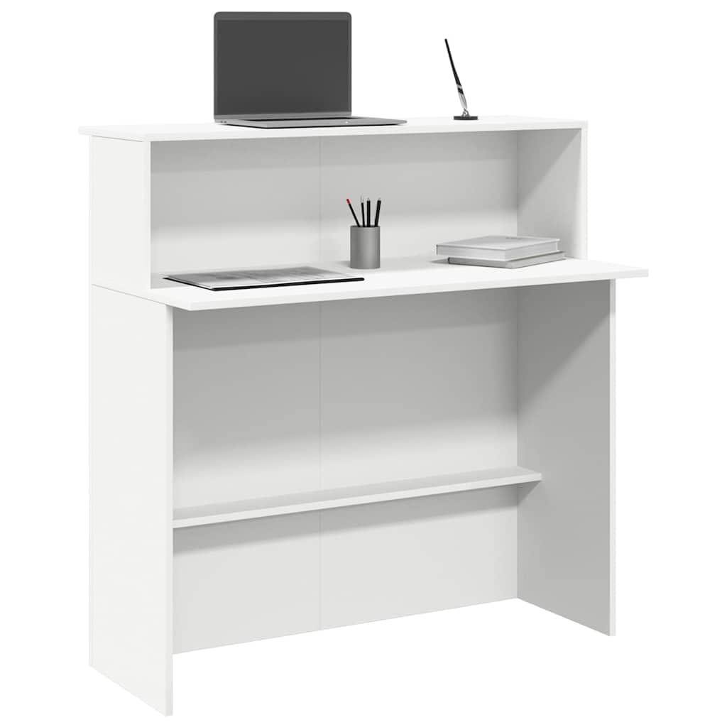 vidaXL Mostrador de recepción Blanco 100x50x103,5 cm Madera de ingeniería