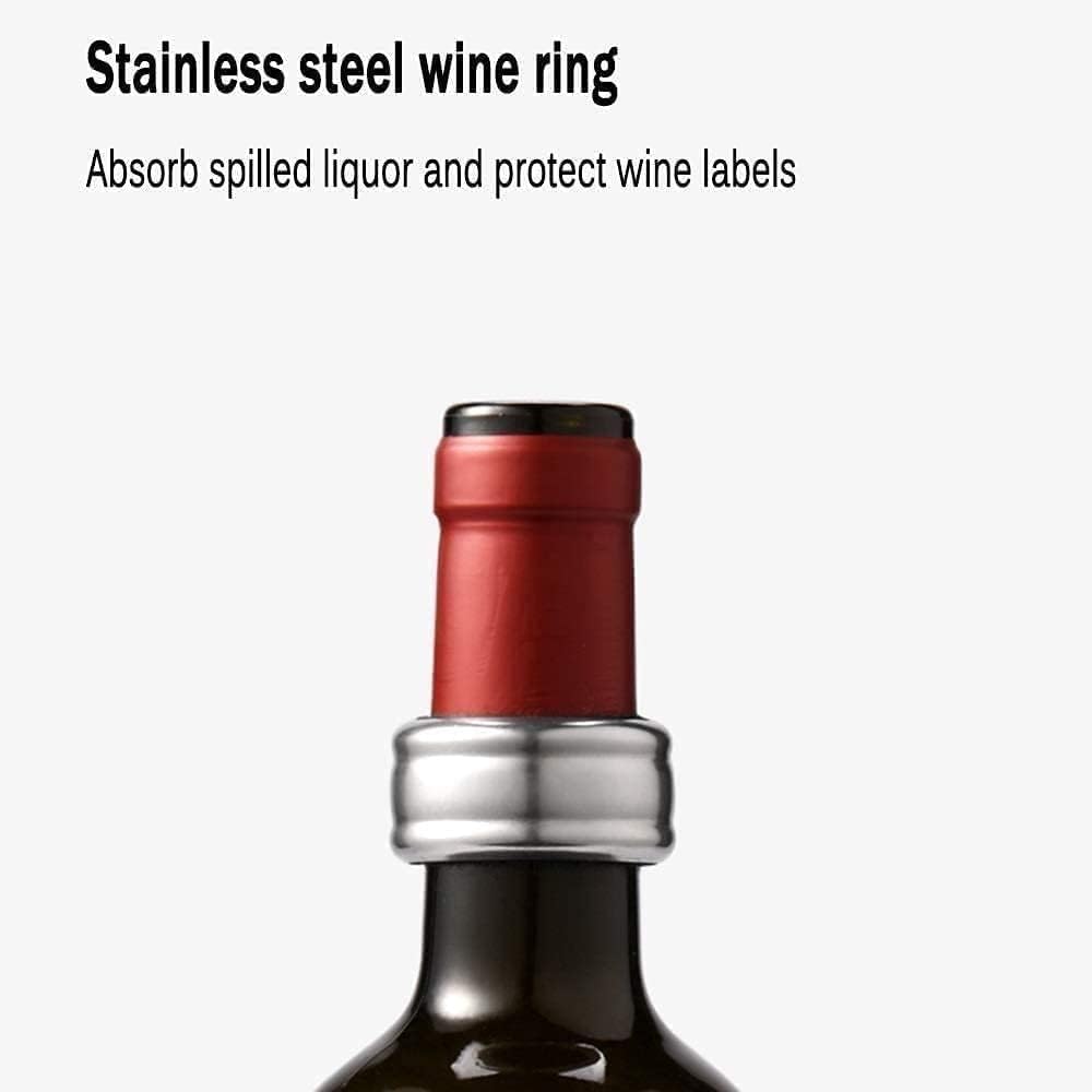 Electric Wine Opener Rechargeable, Stainless Steel Corkscrew Bottle Set Contains Foil Cutter,Vacuum Stopper and Aerator Pourer,Package Gifts for Lovers & Couples